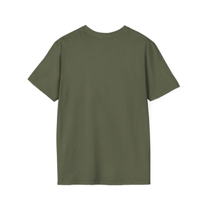 Military green crew neck T-shirt, plain front with no graphic