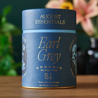 Bright Green organic green tea tin, green canister with gold lid
