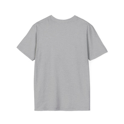 Light gray crew-neck T-shirt with no graphic on the back, short sleeves