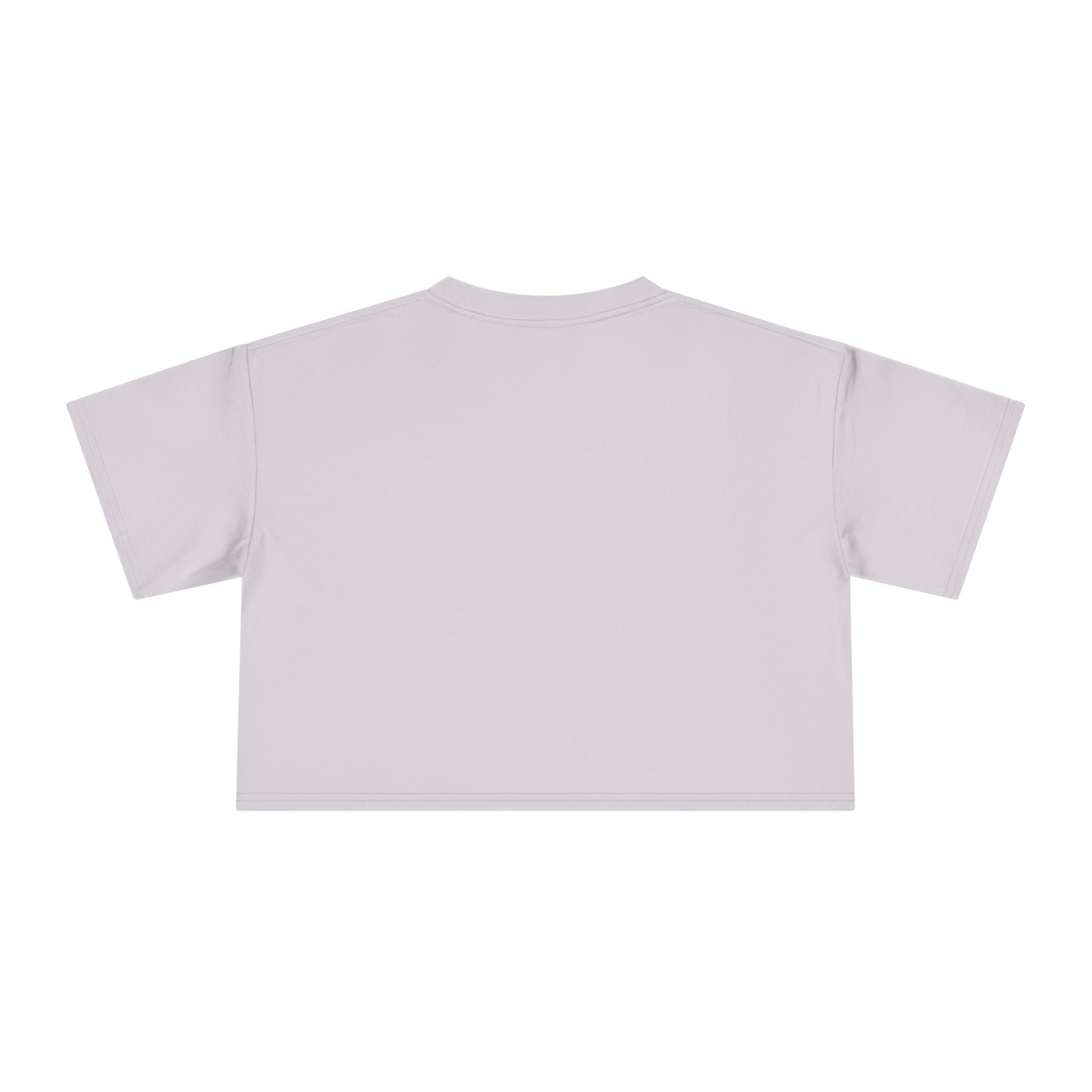 Crop top graphic tee, light lavender solid back