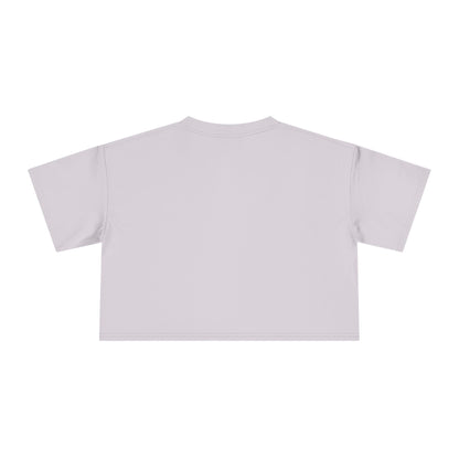 Crop top graphic tee, light lavender solid back