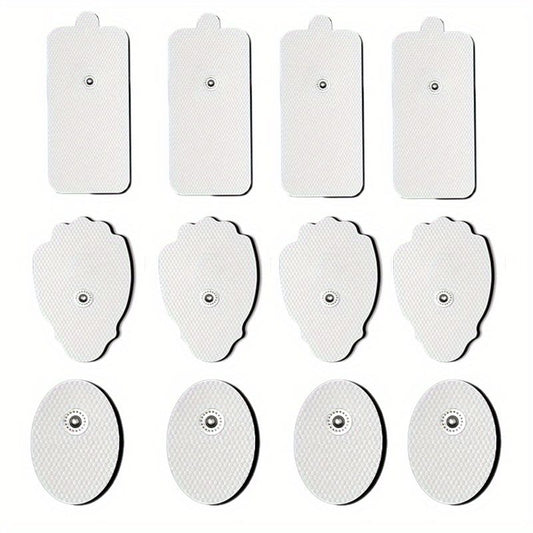 12pcs Reusable Self-Adhesive Electrode Pads - For Muscle Stimulator & EMS Massager - Replacement Massage Pads - Renee Lane Company