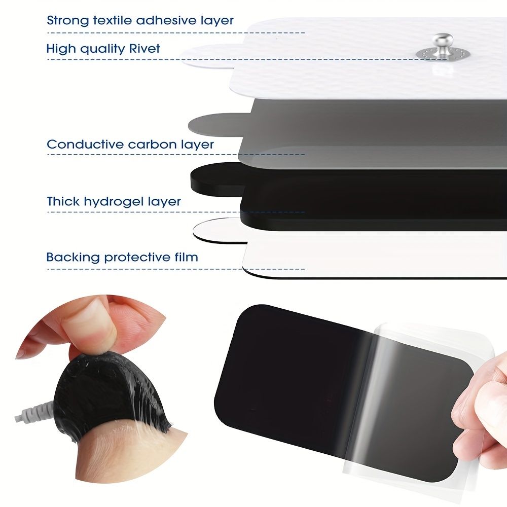 12pcs Reusable Self-Adhesive Electrode Pads - For Muscle Stimulator & EMS Massager - Replacement Massage Pads - Renee Lane Company