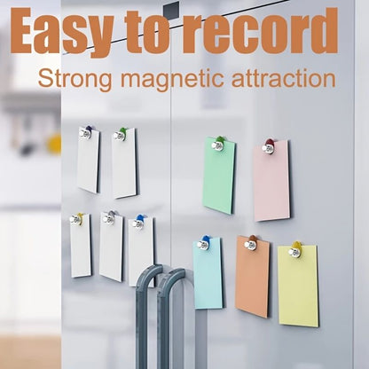 12pcs/Set Refrigerator Magnet Push Pin, Brushed Nickel Steel Fridge Magents, Magnetic Pushpins, Magnet Thumb Tacks, Magnets For Whiteboard, Kitchen, Office, Bulletin Board, Lockers - Renee Lane Company