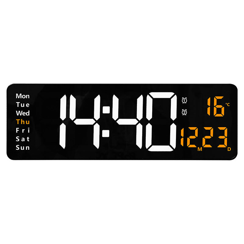 13/16 Inches Large LED Digital Wall Clock ,Wall Mounted Remote Control Temperature Date Week Display Timer Dual Alarm Clock - Renee Lane Company