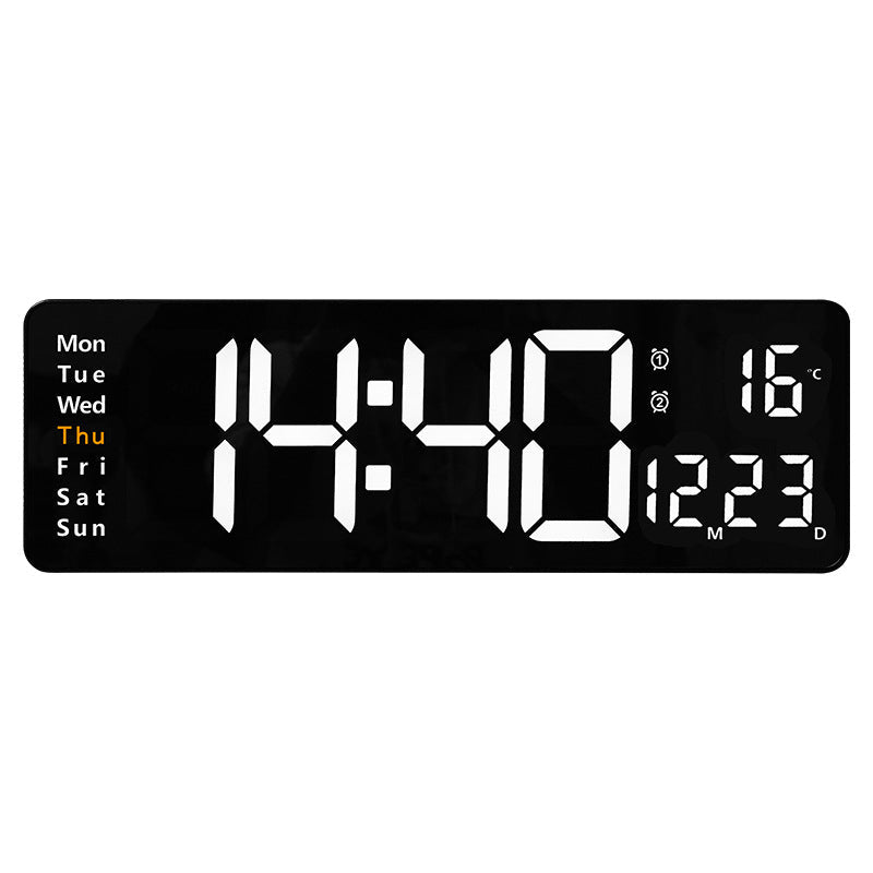 13/16 Inches Large LED Digital Wall Clock ,Wall Mounted Remote Control Temperature Date Week Display Timer Dual Alarm Clock - Renee Lane Company