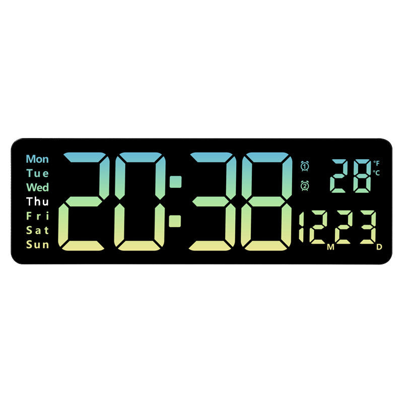 13/16 Inches Large LED Digital Wall Clock ,Wall Mounted Remote Control Temperature Date Week Display Timer Dual Alarm Clock - Renee Lane Company