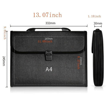 13-Grid A4 Multi-Layer Waterproof Office Handbag - Perfect for Organizing Your Documents & Data - Renee Lane Company