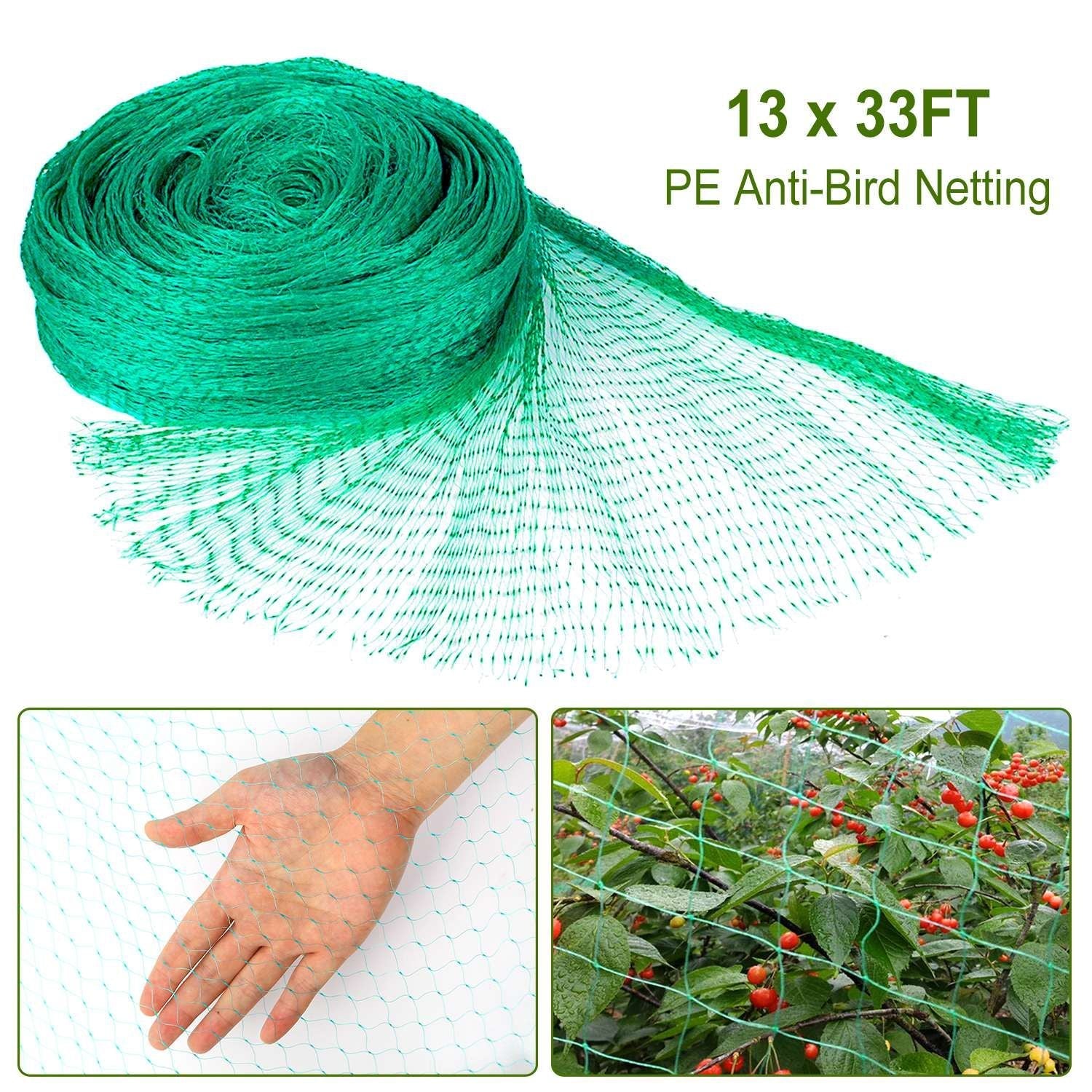 13 x 33ft Garden Netting Heavy Duty PE Anti Bird Netting Plants Fruits Tree Vegetables Protection Netting Net - Renee Lane Company