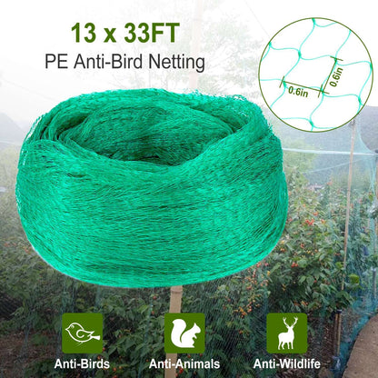 13 x 33ft Garden Netting Heavy Duty PE Anti Bird Netting Plants Fruits Tree Vegetables Protection Netting Net - Renee Lane Company