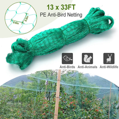 13 x 33ft Garden Netting Heavy Duty PE Anti Bird Netting Plants Fruits Tree Vegetables Protection Netting Net - Renee Lane Company