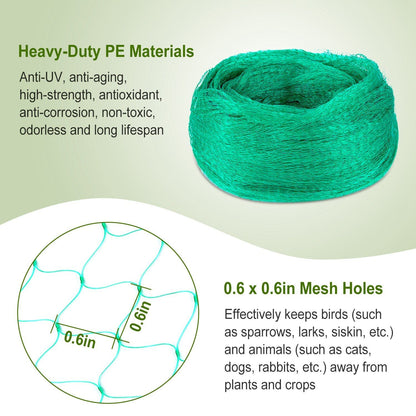 13 x 33ft Garden Netting Heavy Duty PE Anti Bird Netting Plants Fruits Tree Vegetables Protection Netting Net - Renee Lane Company