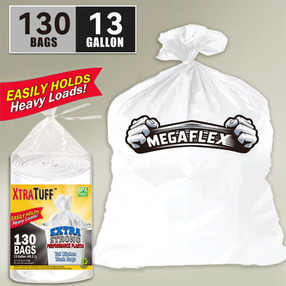 130 Bags 13 Gallon Expandable Heavy-Duty Plastic Multipurpose Disposable Garbage Bags-Super Strong, Leak-Resistant, And Odor-Proof For Bedroom, Kitchen, Living Room, Outdoor, And Toilet - Renee Lane Company