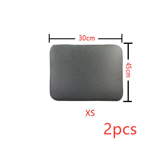 Double-layer cat litter mat pad, dark gray, 30x45 cm, 2-pack