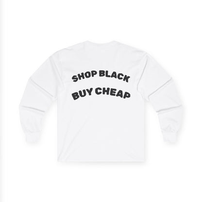 Unisex Long Sleeve Tee - Shop Black, Buy Cheap, Trendy Gift for Shoppers, Sustainable Fashion, Everyday Wear, Casual Style