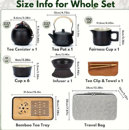 14-Piece Portable Travel Tea Set - Renee Lane Company
