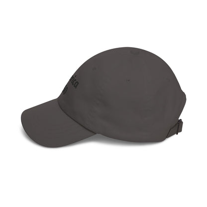 Stone dad cap with curved brim and adjustable back strap