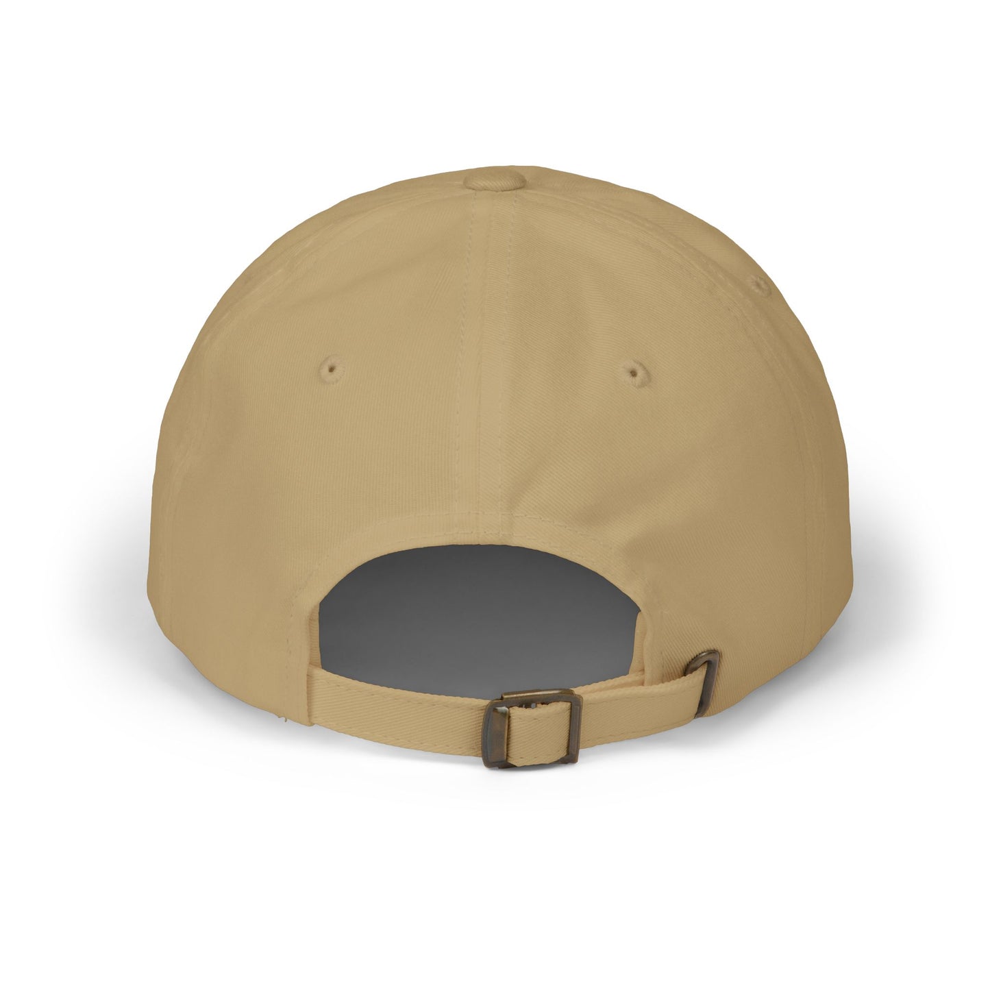 Stone dad cap with adjustable back strap and curved brim