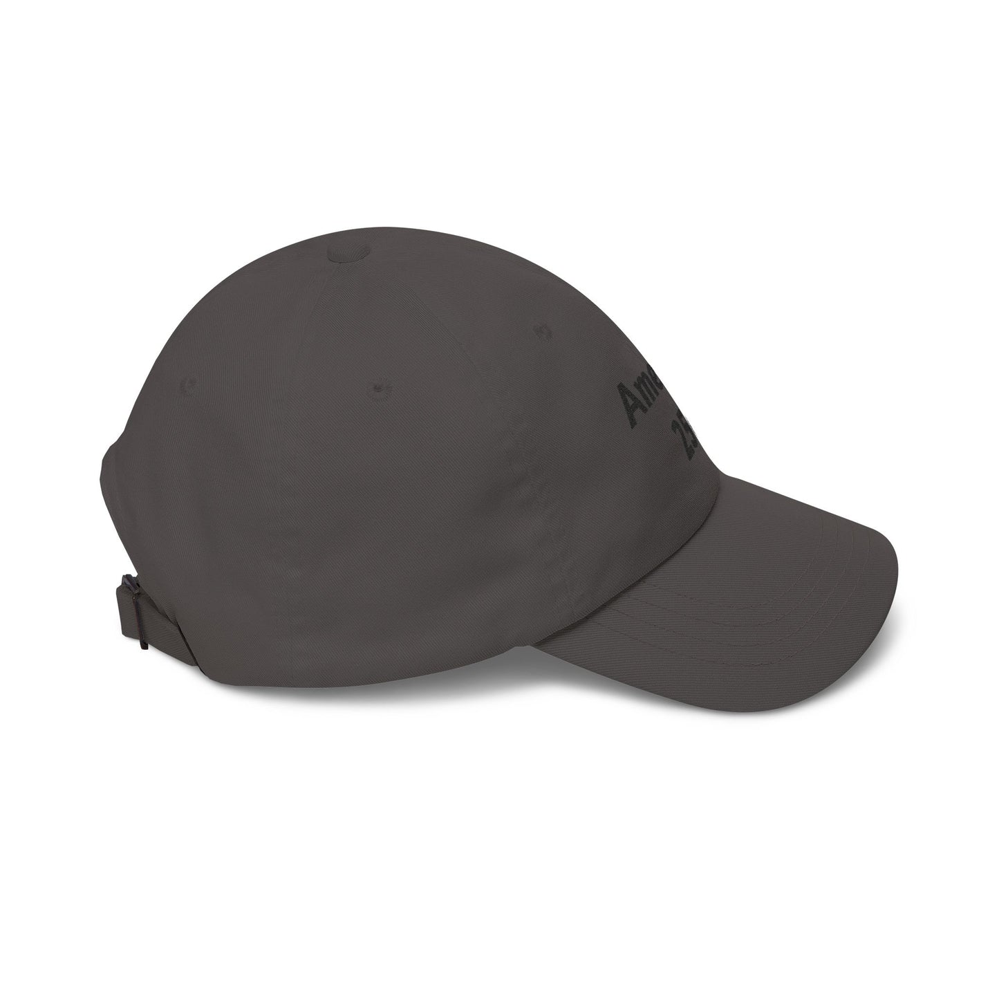 Khaki dad cap with curved brim and adjustable back strap