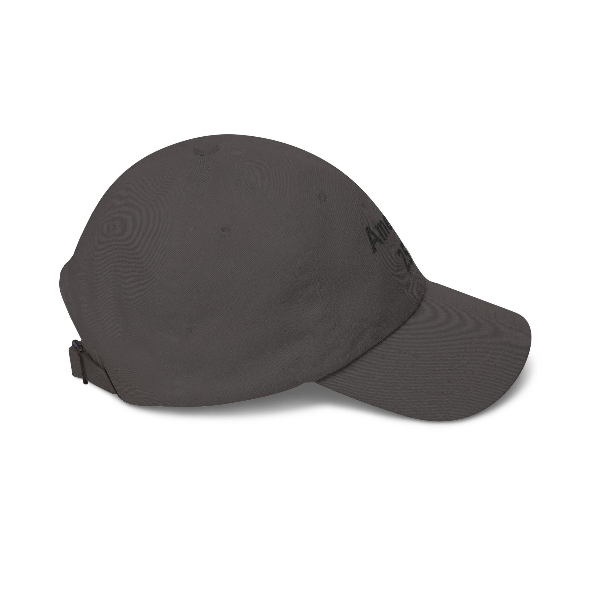 Khaki dad cap with curved brim and adjustable back strap