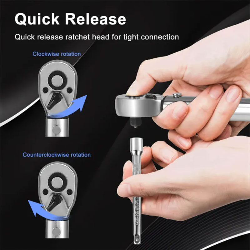 15-Piece Bike Torque Wrench Set, High Precision Preset Torque 2-24Nm Adjustable Ratchet with 1/4 Inch Drive - Renee Lane Company