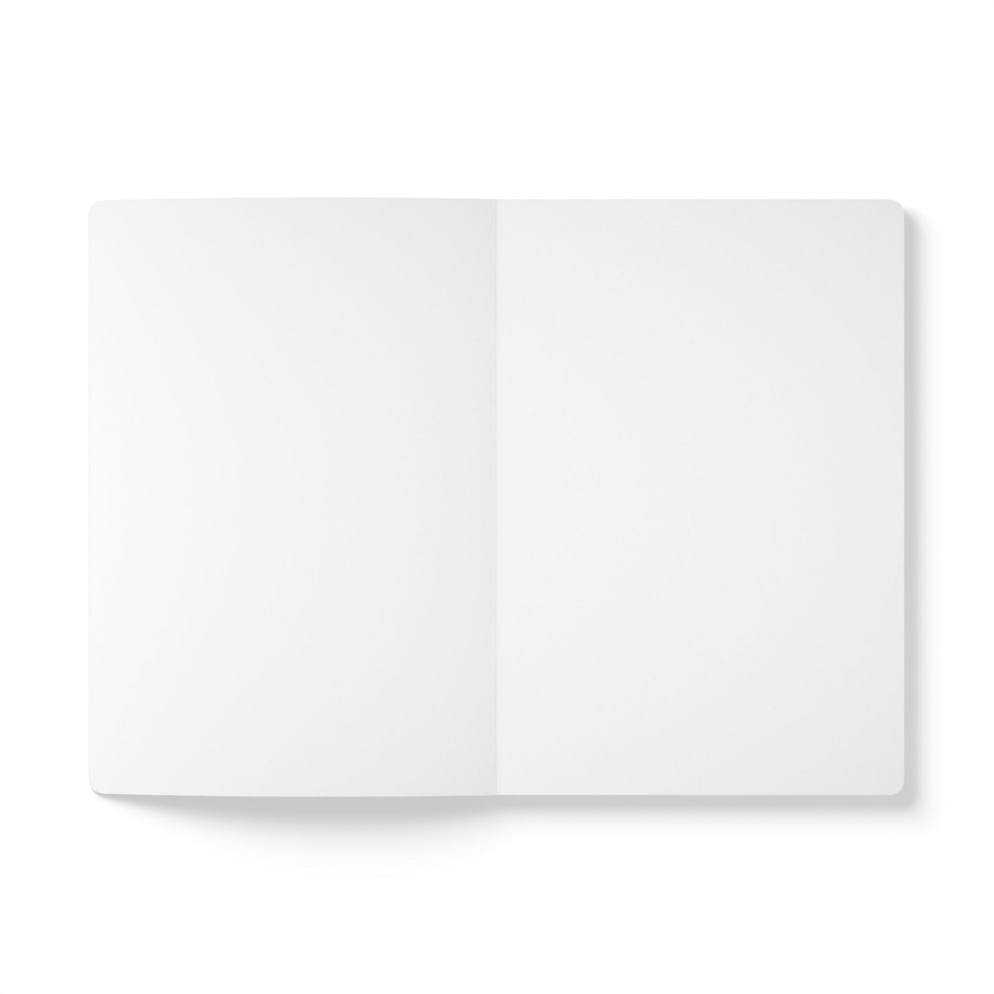 Blank softcover notebook back cover, plain white