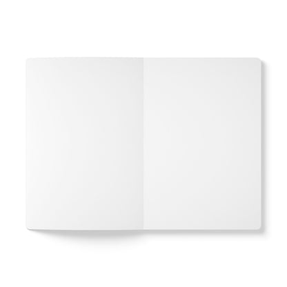 Blank softcover notebook back cover, plain white