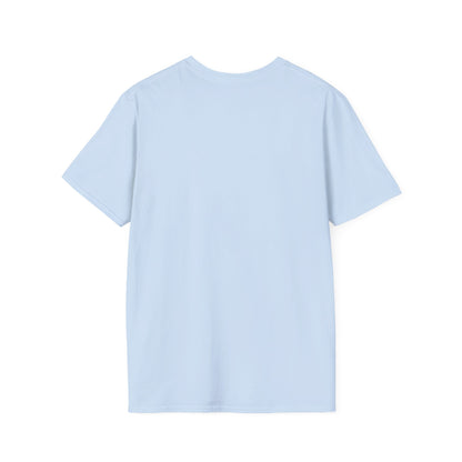 Graphic T-shirt, light blue, solid color, plain back view