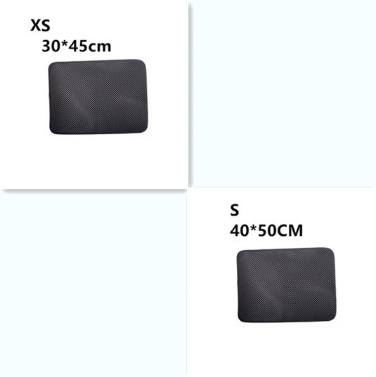 Double-layer cat litter mat pads, dark gray, XS 30x45 and S 40x50 sizes