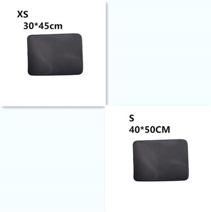 Double-layer cat litter mat pads, dark gray, XS 30x45 and S 40x50 sizes
