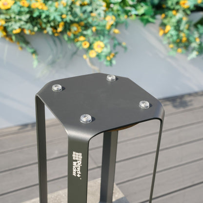 16.81"/12.01"H Outdoor lighting Aluminum Solar LED Lantern with Teak, USB Charging - Renee Lane Company