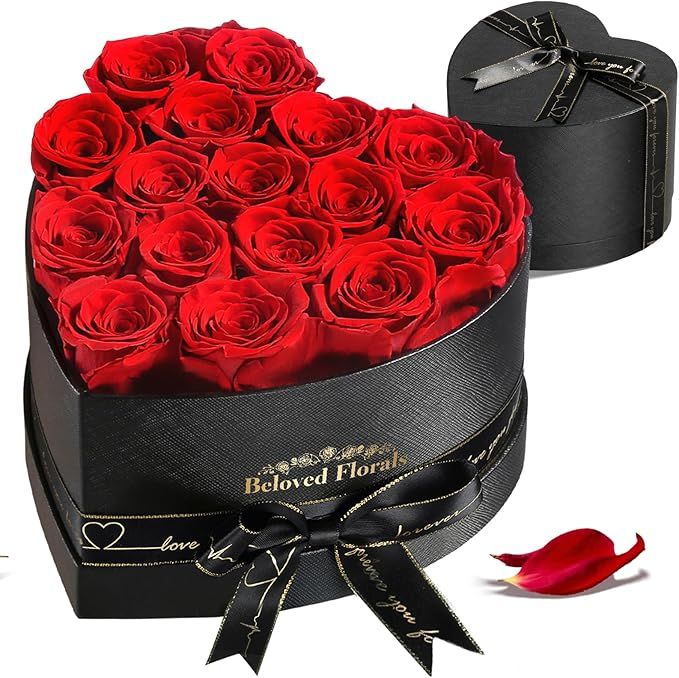 16 Preserved Flowers Rose Birthday Gifts for Women Her Mom Wife Girlfriend Grandma on Valentines Mothers Day Christmas Anniversary Romantic - Renee Lane Company