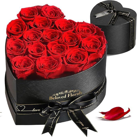 16 Preserved Flowers Rose Birthday Gifts for Women Her Mom Wife Girlfriend Grandma on Valentines Mothers Day Christmas Anniversary Romantic - Renee Lane Company