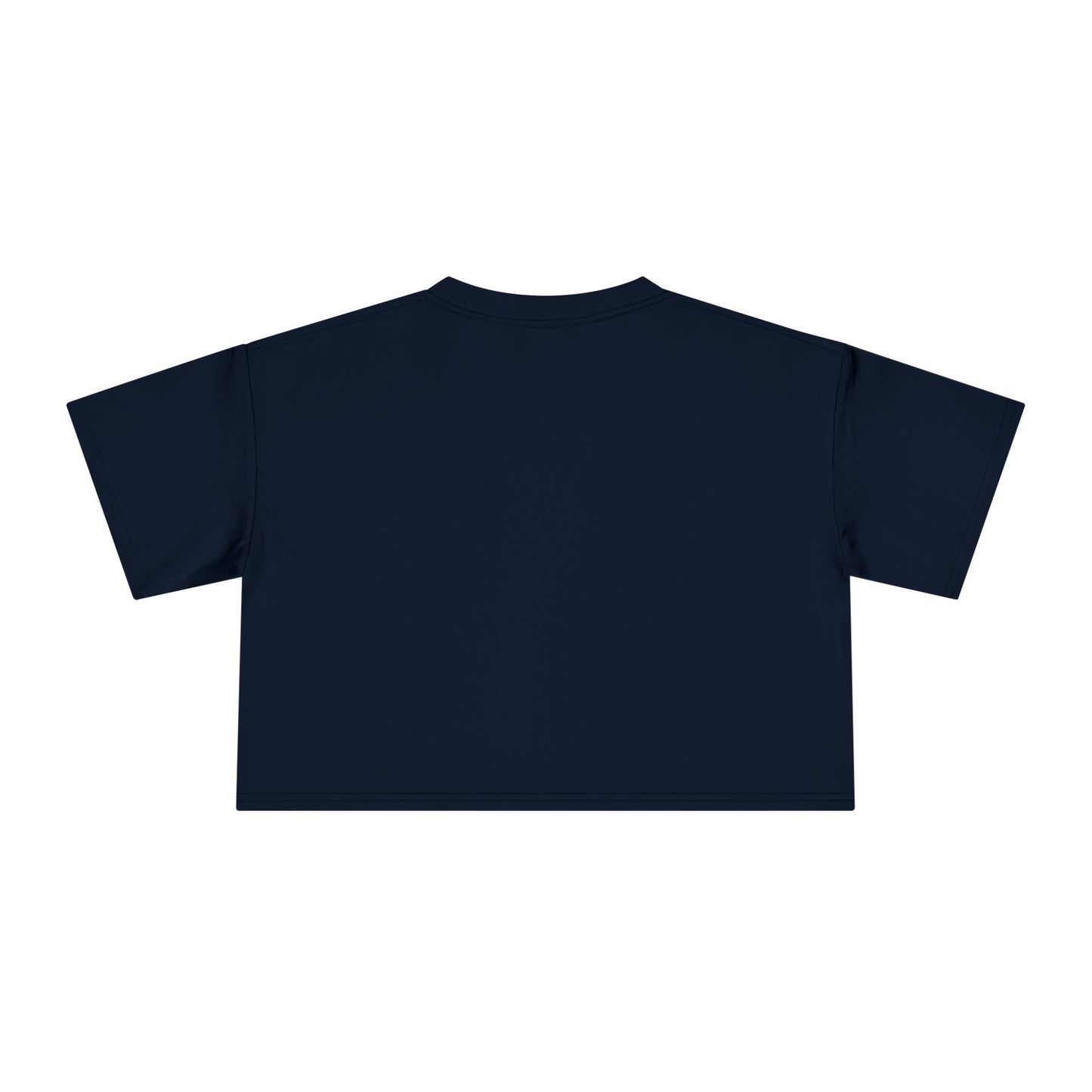 Crop top graphic tee, navy solid back