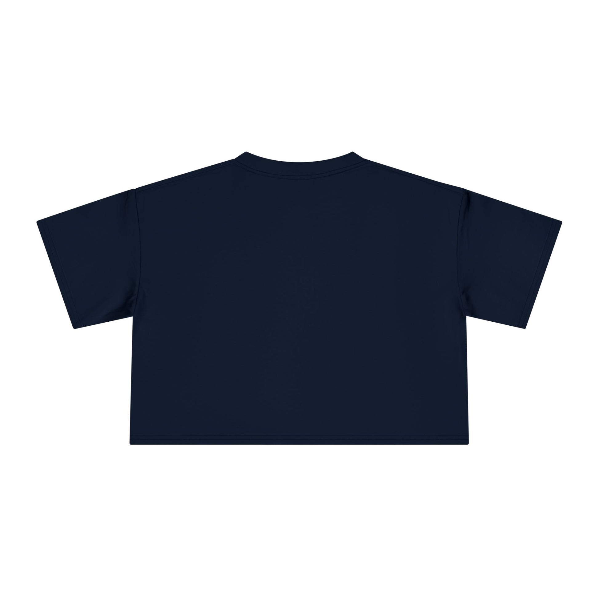 Crop top graphic tee, navy solid back