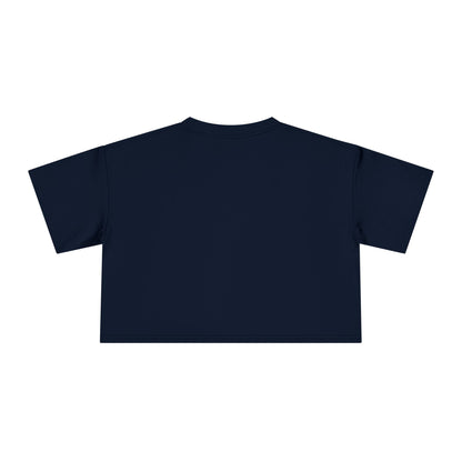 Crop top graphic tee, navy solid back