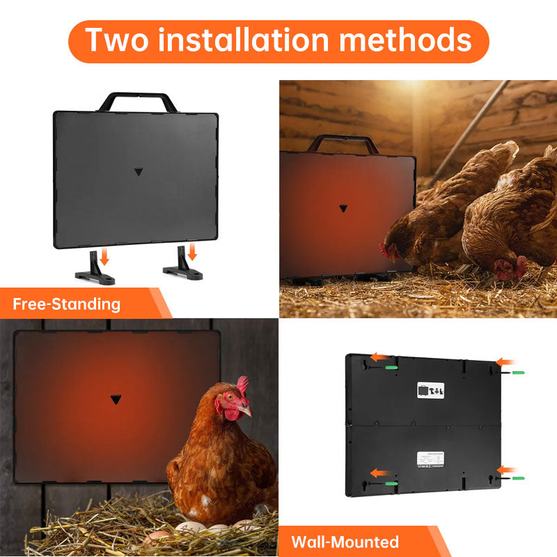 160W Thermostatic Heating Panel for Chicken Coop, 0-99°C Radiant Heater for Poultry Winter Farm - Renee Lane Company