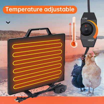 160W Thermostatic Heating Panel for Chicken Coop, 0-99°C Radiant Heater for Poultry Winter Farm - Renee Lane Company