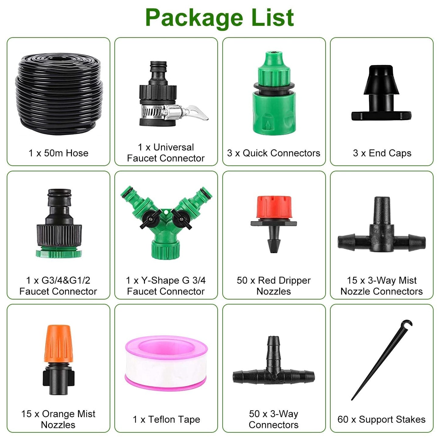 164FT Drip Irrigation Kit Automatic Garden Irrigation System Misting Plant Watering Drip Kit for Garden Greenhouse Flower Bed Patio Lawn - Renee Lane Company