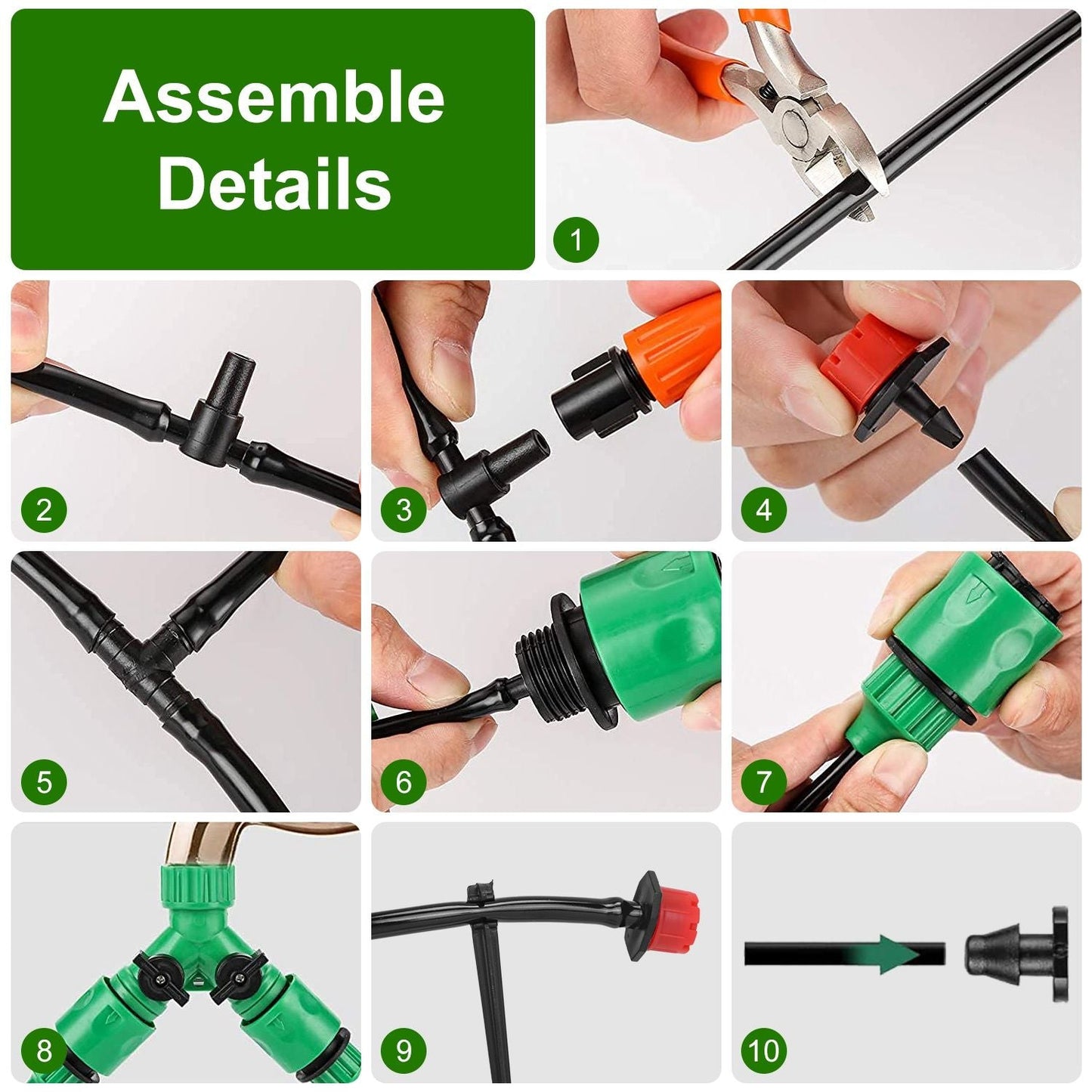 164FT Drip Irrigation Kit Automatic Garden Irrigation System Misting Plant Watering Drip Kit for Garden Greenhouse Flower Bed Patio Lawn - Renee Lane Company