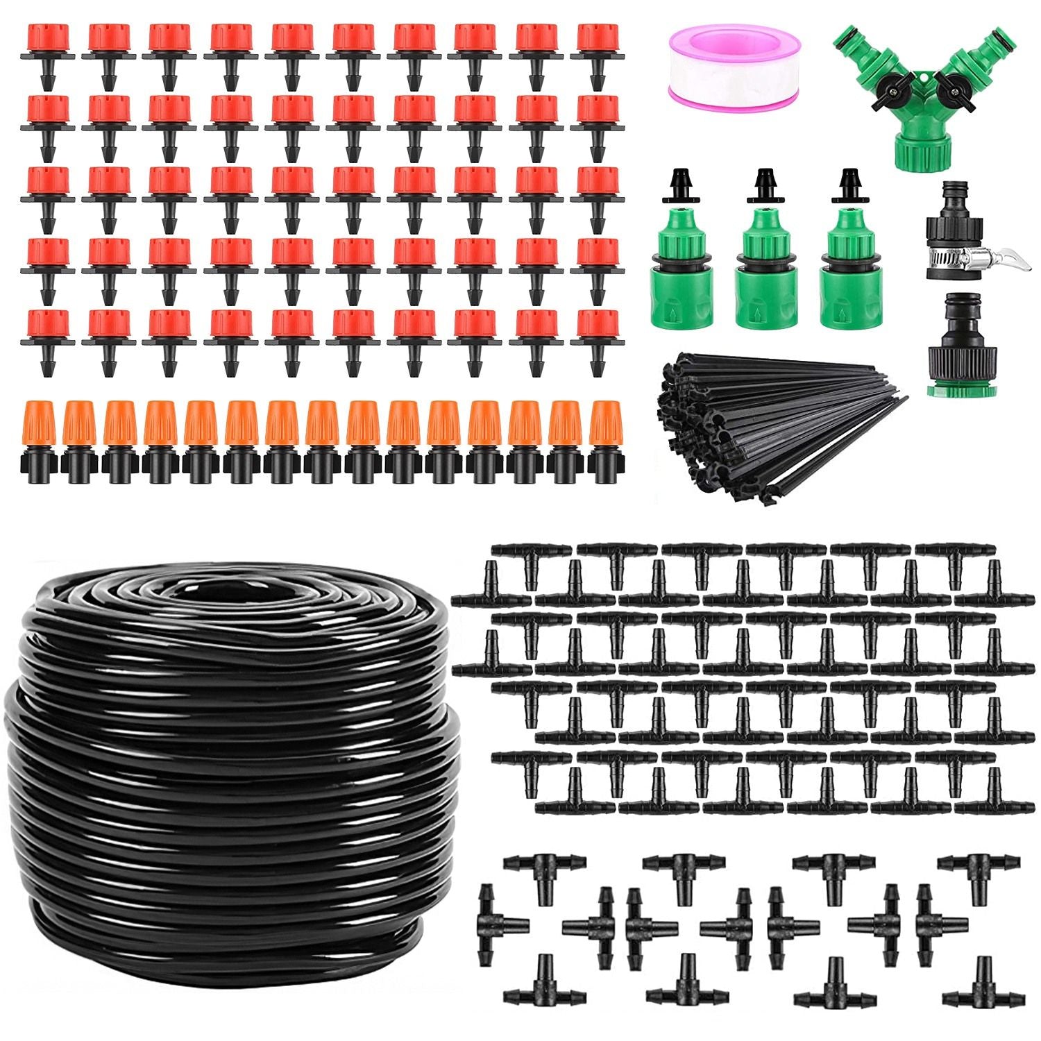 164FT Drip Irrigation Kit Automatic Garden Irrigation System Misting Plant Watering Drip Kit for Garden Greenhouse Flower Bed Patio Lawn - Renee Lane Company