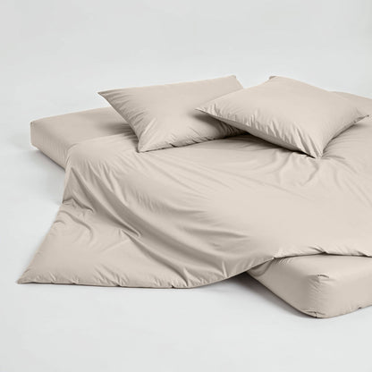 Luxe sateen pillowcase set, pale taupe with smooth envelope closure style