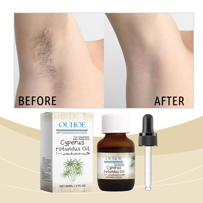 OUHOE Cyperus hair removal care oil set with dropper and box