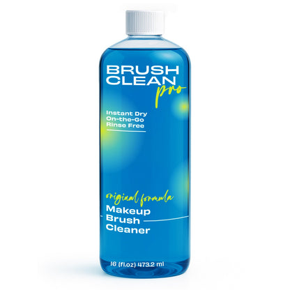 Blue makeup brush cleaner bottle, 16 fl oz
