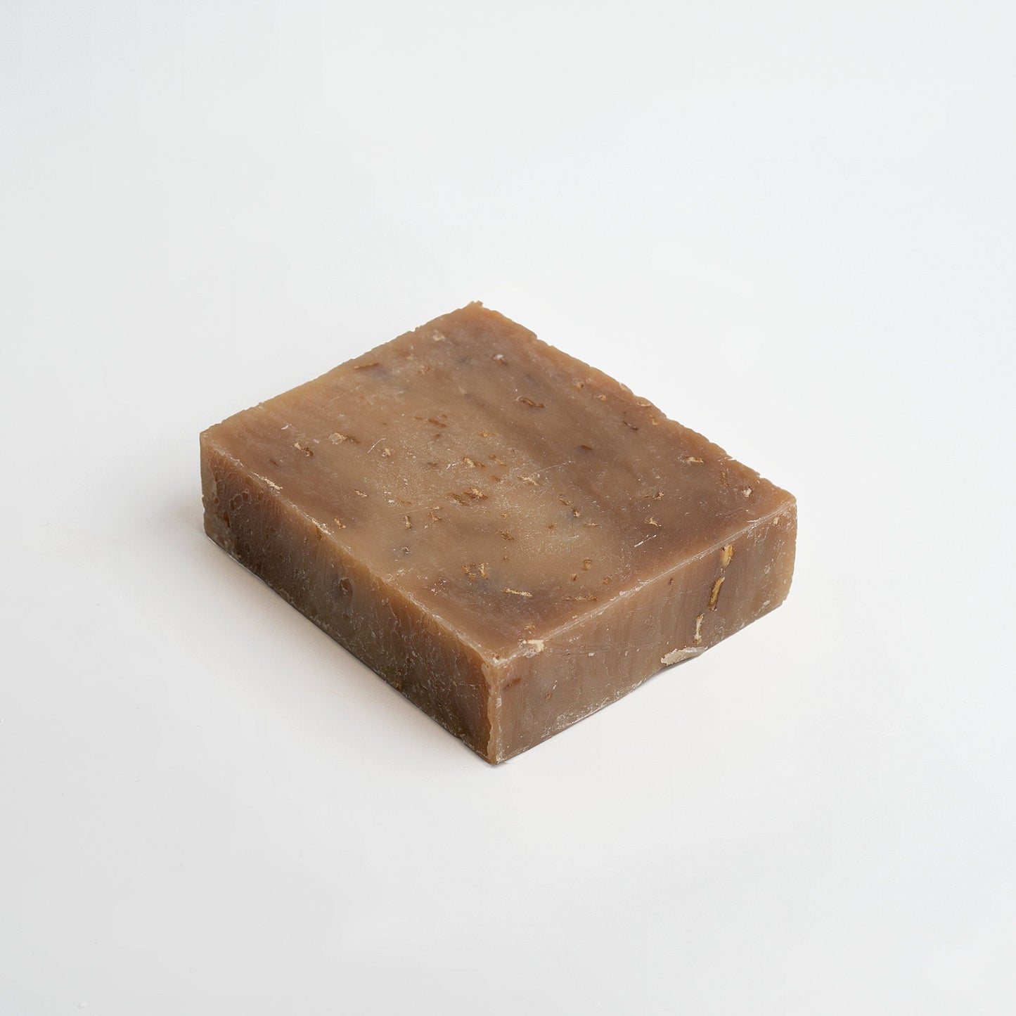 Oat milk & honey soap bar, small dark brown bar with light specks