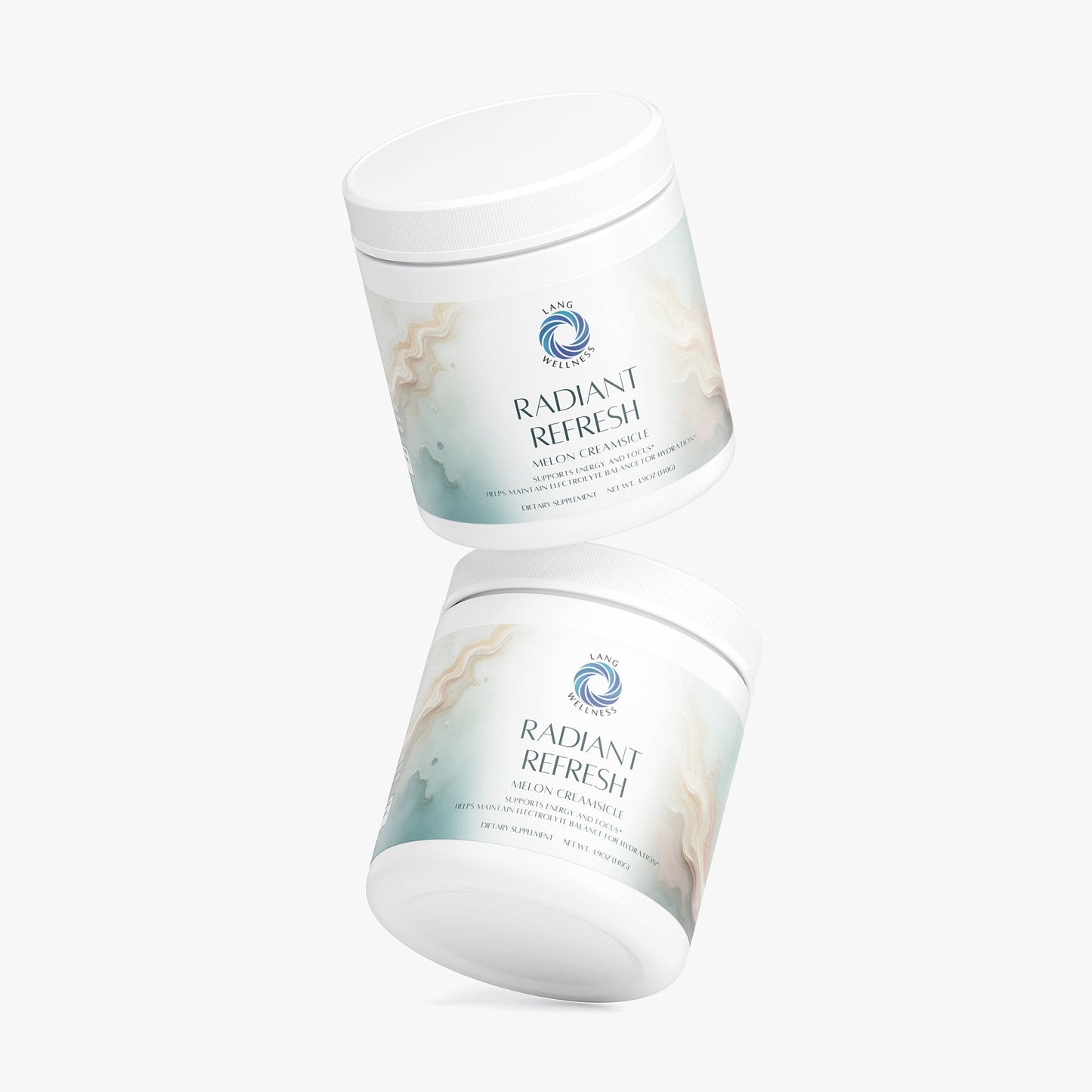 Radiant Refresh cream jar with powder pile beside it