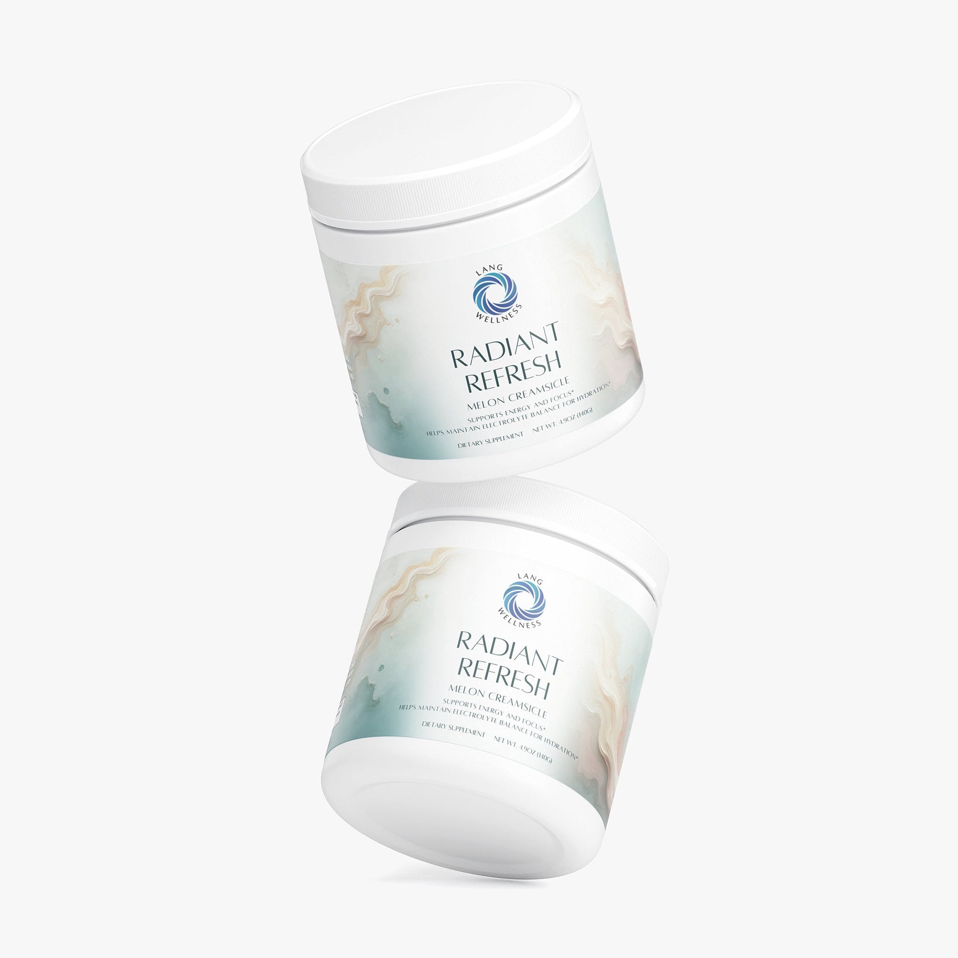 Radiant Refresh cream jar with powder pile beside it