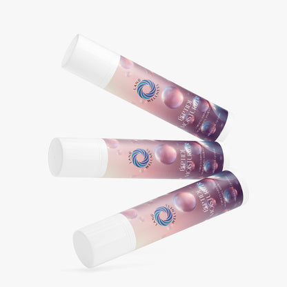 Peptide moisturizer tubes, pink and purple with white caps, three-pack angled view