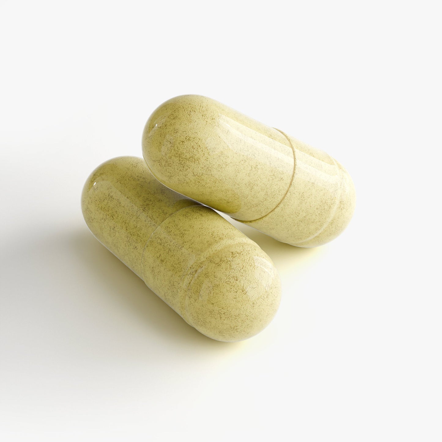 NAD+ capsules, two pills on a plain background