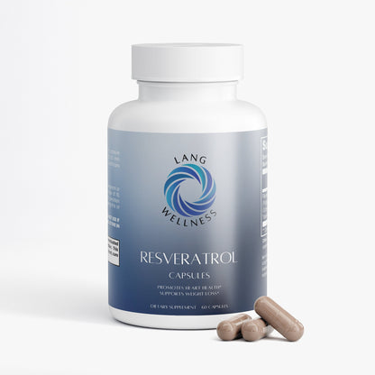 Capsule supplement bottle with brown capsules placed beside it.